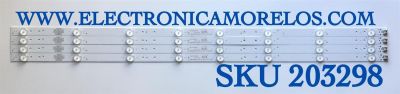 KIT DE LED'S PARA TV ELEMENT (4 PIEZAS) / NUMERO DE PARTE 303TH390045 / TFMT39D08-ZC21AG-02 / TH390M15 / 112600033 / PANEL T390DXB(P)-(DLED) / MODELO ELEFW3916