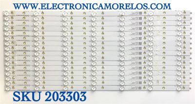 KIT DE LED'S PARA TV VIZIO (16 PIEZAS) / NUMERO DE PARTE LB-PF3030-GJVIZIO6514X8ADL2-D / L6T47V6ZBH00 / 210BZ07D043340P01X / 65AE82 / PANEL TPT650UA-QVN06.U / MODELO E65-E3 / E65-E1 LTMWVKRT