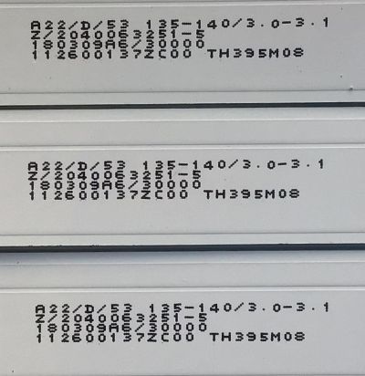 KIT DE LED'S PARA TV ELEMENT (3 PIEZAS) / NUMERO DE PARTE 303TH395039 / TFMT395D07-ZC23AG-04 / TH395M08 / PANEL T395-T6F-DLED / MODELO E25W3918 - Imagen 2