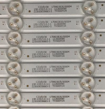 KIT DE LED'S PARA TV ELEMENT (12 PIEZAS) / NUMERO DE PARTE 303TH500060 / TFMT50D07-ZC22AG-01 / TH500M34 / PANEL T500-0UK-DLED / MODELO EL4KAMZ5017T - Imagen 4