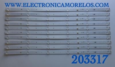 KIT DE LED'S PARA TV SONY (10 PIEZAS) / NUMERO DE PARTE LM41-00727A / L3_L_E5_BWP_S6_1_R1.0_SAN 1.0 / PANEL YS9F055CND01 / MODELOS KD-55X750H / XBR-55X800G / KD55X750H / XBR55X800