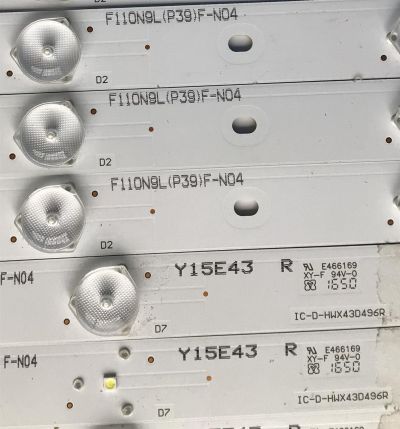 KIT DE LED'S PARA TV VIZIO (10 PIEZAS) / NUMERO DE PARTE IC-D-HWX43D496 / IC-D-HWX43D496L / IC-D-HWX43D496R / 056.38005.0531 / PANEL T430HVN01.0 / MODELO D43-D2 - Imagen 4
