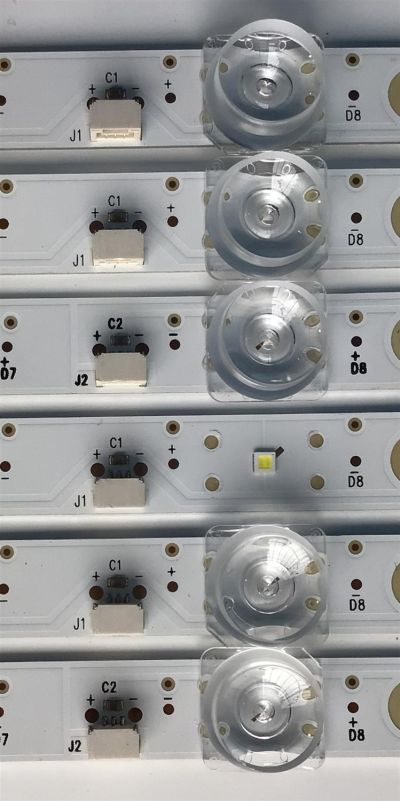 KIT DE LEDS ORIGINAL PARA TV TCL 6 PIEZAS / NUMERO DE PARTE TCL-75F8-3030FC / TCL-75F8-3030FC-A-LX20200601 VER.3 / TCL-75F8-3030FC-B-LX20200601 VER.3 / YHA-4CLB7514-YH / PANEL LVU750NDEL-CD9W03 V2 / MODELO 75S431 / 75S434 - Imagen 2