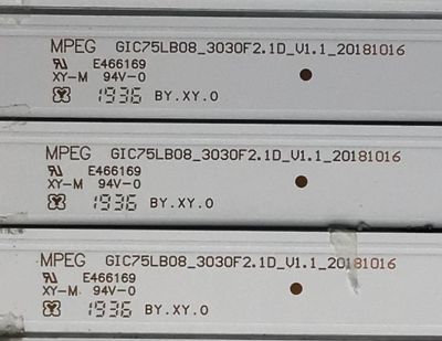 KIT DE LED'S PARA TV TCL (12 PIEZAS) / NUMERO DE PARTE GIC75LB08 / GIC75LB08_3030F2.1D_V1.1_20181016 / 4C-LB7507-ZM03J / E466169 / PANEL  LVU750NDBL-CD9W04 / MODELOS 75S425 / 75S421 / 75S423 / 75S425LACA / 75S425LBCA / 75S425LGBA - Imagen 4