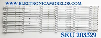 KIT DE LED'S PARA TV INSIGNIA (12 PIEZAS) / NUMERO DE PARTE GJOD227012XBB09 / LB-GM3030-GJOD227012XBB09-S / NS0323 / 210BZ06D0B334BT00X / 70BB09 / PANEL TPT700B5-U1T01 / MODELO NS-70DF710NA21 
