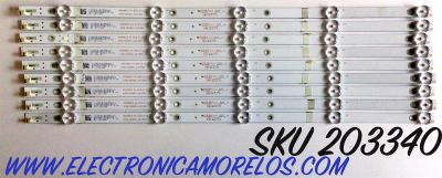 KIT DE LEDS PARA TV TOSHIBA ORIGINAL 9 PIEZAS / NUMERO DE PARTE K500WDC2 A4 / 4708-K50WDC-A4113N01 / 471R1P53 / 1109X5-500R4021 / K500WDCRA 20C398 / ROHS 25871A / PANEL T500QVN03.7 / MODELO 50LF621U21 / PN50951-22U