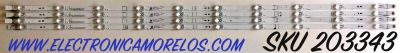 KIT DE LED'S PARA TV HISENSE (4 PIEZAS) / NUMERO DE PARTE BX55V1U713030T04108CS / CRH-BX55V1U713030T04108CS-REV1.2 / 1205540 / 22365800 / 200810X / PANEL HD550V1U51-T0L2/S0/GM/ROH / MODELOS 55H6510G / 55R6040F / 55R7F / 55R6040G