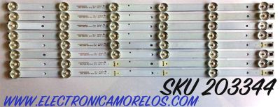 KIT DE LED'S PARA TV PROSCAN (8 PIEZAS) / NUMERO DE PARTE CC02500D454V03 / 500C 50E9 5S1P 4X12 1210 / YSL-L E479275 / PANEL XYD50BA03 / MODELO PLDED5068A-D