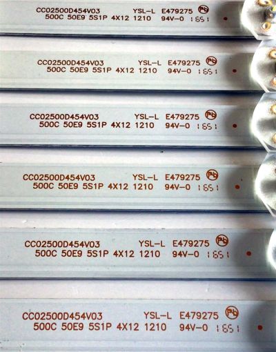 KIT DE LED'S PARA TV PROSCAN (8 PIEZAS) / NUMERO DE PARTE CC02500D454V03 / 500C 50E9 5S1P 4X12 1210 / YSL-L E479275 / PANEL XYD50BA03 / MODELO PLDED5068A-D - Imagen 2