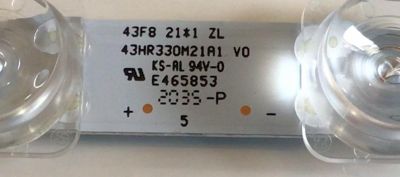 LED PARA TV TCL 1 PIEZA ORIGINAL  / NUMERO DE PARTE 43HR330M21A1 V0 / 43HR330M21A1 / 4C-LB4321-HR / 4C-LB4321-HR03J / PANEL LVU430NDEL MS9W04 / DISPLAY V430DJ1-Q01 REV.C1 / MODELOS 43S435 / 43S434 / 43S431 - Imagen 2