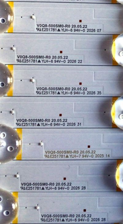 KIT DE LED'S PARA TV SAMSUNG ((20 PIEZAS)) / NUMERO DE PARTE BN96-51978A / 51978A / V0Q8-500SMO-R0 / LM41-01026B / L1_Q80T_E0_FAM_S4(2)_R1.1_U5J_100_LM41-01026B / Q80T / PANEL CY-TT050HMAV1H / MODELO QN50Q / QN50Q80TAFXZA - Imagen 4