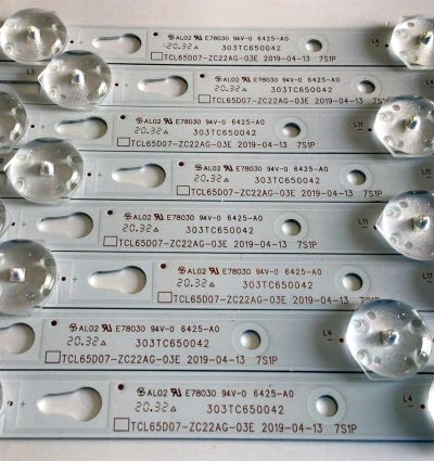 KIT DE LED'S PARA TV RCA (8 PIEZAS) / NUMERO DE PARTE 303TC650042 / TCL65D07-ZC22AG-03E / TC650M13 / 4C-LB650T-ZC9 / PANEL LVU650CSDX / MODELO RTRV 6527-C-US - Imagen 3