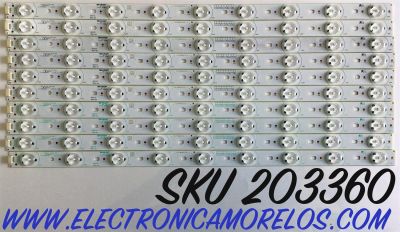 KIT DE LED'S PARA TV RCA (10 PIEZAS) / NUMERO DE PARTE J112E0036A / J112E0037A / SN-AG-CU / CK 66-13 / F102718WCA / F102719WCA / MODELO LED46C55R120Q