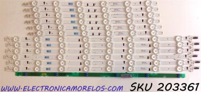 KIT DE LEDS ORIGINAL PARA TV SAMSUNG 12 PIEZAS / NUMERO DE PARTE BN96-32178A / BN96- 32179A / 32178A / 32179A / SAMSUNG_2014SVS_UHD_50_3228_L08_REV1.1 / R06_REV1.1 / LM41-00088Z / LM41-00088Y / PANEL CY-GH050HGNV9H / MODELO UN50HU6950FXZA / UN50HU6900FXZA