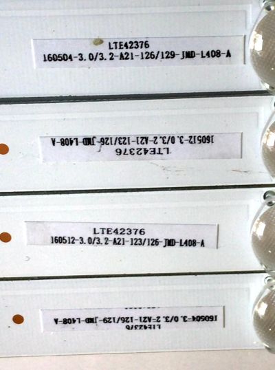 KIT DE LED'S PARA TV SEIKI (4 PIEZAS) / NUMERO DE PARTE ADS-DX416-410-01 / E177671B/PEC DGV0-3A / LTE42376 / PANEL D420D3-GTBA-COX / MODELO SE42FYP1T   - Imagen 3