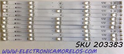 KIT DE LED'S PARA TV ELEMENT (10 PIEZAS) / NUMERO DE PARTE 3P55TA004-A0 / 4655TA003 / 112600165-YC00 / 18AE630BN180811 / PANEL LC546PU2L02 / MODELO E4STA5517 / E4STA5517 D8HYM