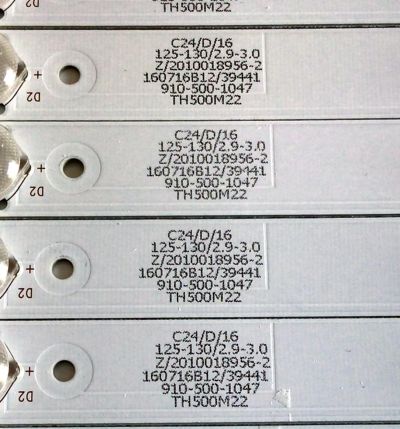 KIT DE LED'S PARA TV ELEMENT (10 PIEZAS) / NUMERO DE PARTE 303TH500052 / TFGJ50D05-ZC14FG-05 / TH500M22 / 910-500-1047 / PANEL T500-16A-DLED / MODELOS ELST5016S / ELST5016S B6A2M / C6A2M / C6A9M / D6A2M / ELST5016S E6A9M / E6C0M / F6C0M / G6C0M - Imagen 4