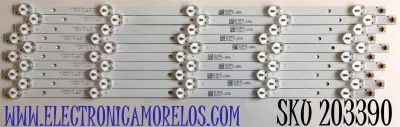 KIT DE LED'S PARA TV ELEMENT ((10 PIEZAS)) / NUMERO DE PARTE JL.D48051235-111AS-M / A12G630 / N1706505 / T101  21005948 / PANEL'S LSC480HN08-802 / MODELO 48"