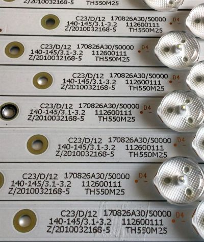 KIT DE LED'S PARA TV ELEMENT (10 PIEZAS) / NUMERO DE PARTE 303TH550073 / TFMT55D06-ZC22AG-03 / TH550M25 / 112600111 / PANEL T550-V35-DLED / MODELO E4J5517BF - Imagen 2