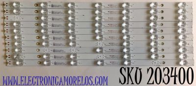 KIT DE LED'S PARA TV VIZIO (10 PIEZAS) / NUMERO PARTE 303HX550001 / HFSX55D07-ZC46AG-02 / HX550M02 / 70401-01054 / PANEL'S HV550QUB-H10 / BOEI550WU1 / MODELOS M556-G4 / M556-G4  LBNFQNAV / LBPFQNBV