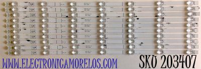 KIT DE LED'S PARA TV HISENSE (10 PIEZAS) NUMERO DE PARTE LB6507T / LB6507T 20190306 / 1209605 / HE6595M / E469119  94V-0 / PANEL HD650S1U71-K1/S0/GM/ROH / MODELO 65RGE1