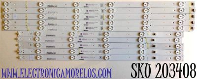 KIT DE LED'S PARA TV VIZIO (10 PIEZAS) / NUMERO DE PARTE AF60H53030T051101D / CRH-AF60H53030T051101D-L-REV1.6 / CRH-AF60H53030T051101D-R-REV1.6 / C605DL1020 / C605DL2020 / PANEL SD600DUA-5 / MODELO V605-H3 / V605-H3 LFTRA3KW