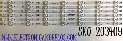 KIT DE LED'S PARA TV PHILIPS / (6 PIEZAS) / NUMERO DE PARTE UDULEDREF004 / RF-EN500002SR30-0701  A0 / UDULEDREF004  REV.A / 50W7S1P / MODELO 50PFL5604/F7  A