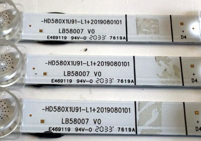 KIT DE LEDS PARA TV HISENSE ORIGINAL 3 PIEZAS / NUMERO DE PARTE LB58007 V0 / HD580X1U91-L1 / 2019080101 / 1234685 / 00965 / PANELS HD580X1U91-L1 / CV580U1-F01 / CV580U1-T01 / MODELOS 58R6E3 / 58H6500G - Imagen 3