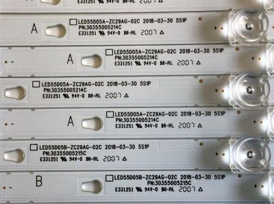 KIT DE LED'S PARA TV ONN / JVC / WESTINGHOUSE ((10PIEZAS)) / NUMERO DE PARTE LED55D05A-ZC29AG-02C / LED55D05B-ZC29AG-02C / 30355005214C / 30355005215C / 5500M005 / 5500M006 / PANEL T550QVN07.2 / LC550EQC-SMA4 / MODELOS 100012586 / WR55UT4009 / LT-55MAW595 - Imagen 3