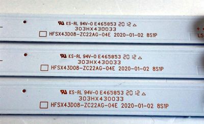 KIT DE LED'S PARA TV VIZIO (3 PIEZAS) NUMERO DE PARTE 303HX430033 / HFSX43D08-ZC22AG-04E / HX430M07 / PANEL'S BOEI430WU1 / MODELO D43FX-F4 - Imagen 3