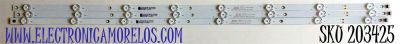 KIT DE LED'S PARA TV INSIGNIA (3 PIEZAS) / NUMERO DE PARTE 303GC430066 / 303GC430066D / GC43D08-ZC62AG-03 / GC430M47 / 70401-01223 / PANEL BOEI430WU1-01 / MODELO NS-43D420NA20