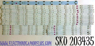 KIT DE LED'S PARA TV VIZIO (20 PIEZAS) NUMERO DE PARTE LB65088 / LB65088 V1_01 / LB65088 V0_01 / 210BZ06DR / 210BZ12DL  / PANEL TPT650UA-QVN07.U / MODELO M65Q8-H1