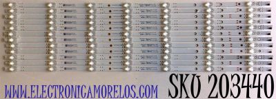 KIT DE LED'S PARA TV PHILIPS (12 PIEZAS) NUMERO DE PARTE 303HX750011 / HFXS75D07-ZC66AG-04 / HX750M10 / PANEL BOEI750WQ1 / MODELO 75PFL5604/F7A