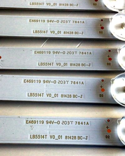 KIT DE LED'S PARA TV VIZIO (7 PIEZAS) NUMERO DE PARTE LB5514T / LB5514T V0_01 / 210BZ16D0B339CM00L / 81428  BC-J / PANEL TPT550U1-QVN05.U / MODELO M556-H1 - Imagen 2