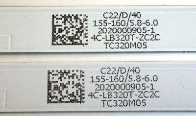 KIT DE LED'S PARA TV HKPRO (2 PIEZAS) NUMERO DE PARTE 303TC320034 / TCL32D05-ZC22AG-11 / TC320M05 / 4C-LB320T-ZC2C / PANEL LVW320CSDX E26 V31 / MODELO HKP32F18 - Imagen 2