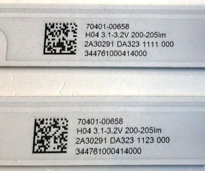 KIT DE LED'S PARA TV LG (2 PIEZAS) NUMERO DE PARTE RF-EG320029SE30-0601 / RF-EG320029SE30-0601  A1 / 70401-00658 / 344761000414000 / 2A30291  DA323 / PANEL BOEI320WX1-01 / MODELOS 32LM505BBUA.CUSFLH / 32LM500BPUA.CUSFLH - Imagen 2