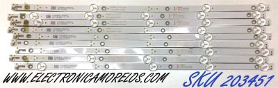 KIT DE LED'S PARA TV W BOX (9 PIEZAS) / NUMERO DE PARTE 4708-K49WDC-A2213N01 / K490WDC1 A2 / K490WDC1188072 / 471R1P62 / PANEL K490WDC2 / MODELO 0E-49LED4K / IM-49US820