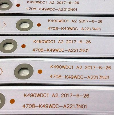 KIT DE LED'S PARA TV W BOX (9 PIEZAS) / NUMERO DE PARTE 4708-K49WDC-A2213N01 / K490WDC1 A2 / K490WDC1188072 / 471R1P62 / PANEL K490WDC2 / MODELO 0E-49LED4K / IM-49US820 - Imagen 3