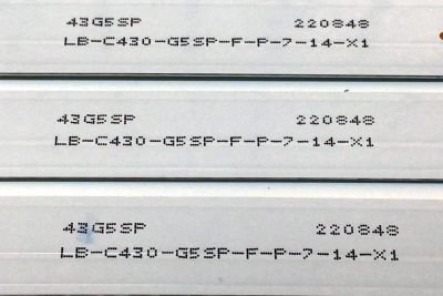 KIT DE LED'S PARA TV WESTINGHOUSE (3 PIEZAS) / NUMERO DE PARTE CRH-ZG43G5SP303000703981 / CRH-ZG43G5SP303000703981REV.10 / LB-C430-G5-G5 SP-F-P-7-14-X1 / Y166-L06-JA-5 / B200418AJC / 43G5 SP / 220848 / PANEL C430Y19-5C / MODELO WR43FX2019 - Imagen 3