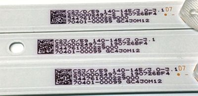 KIT DE LED'S PARA TV SAMSUNG (3 PIEZAS) / NUMERO DE PARTE 303GC430044E / GC43D08-ZC22AG-17E / GC430M12 / 344761000229000 / 70401-00099 / 6222-A0 / MODELO UN43N5300AFXZA - Imagen 4