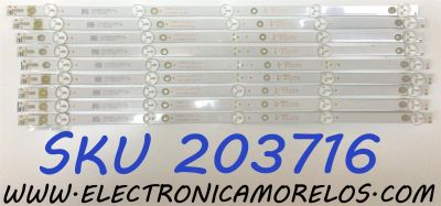 KIT DE LED´S PARA TV PHILIPS (9 PIEZAS) / NUMERO DE PARTE K490WDC1 / 4708-K49WDC-A2213N01 / K490WDC1 A2 / K490WDC118B162 / E466169 / 471R1P62