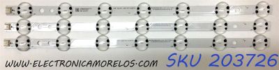 KIT DE LED'S PARA TV LG ((3 PIEZAS)) / NUMERO DE PARTE EAV65022401 / HL-99430CSP1616-0701S-03 B0 3X7 / LED-Y21-43UP75 / 43007S / DISPLAY HV430QUB-F7D / MODELOS 43UP7560AUD / 43UP7560AUD.BUSGLJM / 43UP75006LF / 43UP7500PSF / 43UP7500PSF.AWZGLJZ