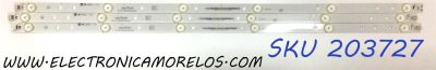 KIT DE LED´S PARA TV JVC (3 PIEZAS) / NUMERO DE PARTE IC-B-VZAA37D267A / E227809 / F95M4LP40F / 098101022111 / EM37T-700M / PANEL HV365WX2-200 / MODELO EM37T