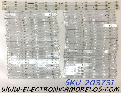 KIT DE LED´S PARA TV VIZIO (48 PIEZAS) / NUMERO DE PARTE LB6508Y / LB6508Y V0_00 / LB6508Y V1_00 / 210BZ06D0B339CP00L / E313218 / 300G2 000002R / 317B0000650V049817 / PANEL TPT650WR-QVN07.U / MODELOP65Q9-J01