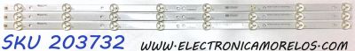 KIT DE LED´S PARA TV (3 PIEZAS) / NUMERO DE PARTE A-CNK32D715 / 7838-618012-06700003 / TCA108MA062RPA / E74739 / WE116V0A