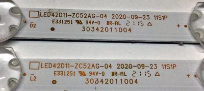 KIT DE LED´S PARA TV INSIGNIA (2 PIEZAS) / NUMERO DE PARTE 30342011004 / LED42D11-ZC52AG-04 / E331251 / 210409AB08 / 42000M67 / PANEL JE415D3HHA0L / MODELO NS-42F201NA22 - Imagen 3