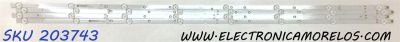 KIT DE LED'S PARA TV SCEPTRE (4 PIEZAS) / NUMERO DE PARTE HK50D08-ZC22AG-11E / 303HK500040E / E78030 / HK500M19 / 230101010700 / PANEL'S PT500GT02 / HK500WLEDM-JH4DH / MODELO G50 A518CVU