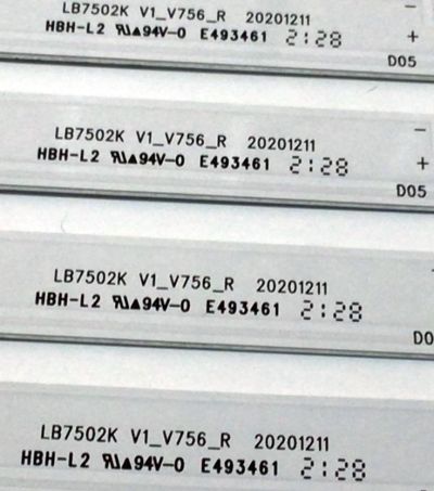 KIT DE LED´S PARA TV VIZIO(12 PIEZAS) / NUMERO DE PARTE LB7502K / LB7502K V1_V756_R / LB7502K V0_V756_L / 20101211 / E493461 / 2C5960117R / 7839-814012-04661321 / 7839-699012-04661321 / MODELO V756-J03 - Imagen 4