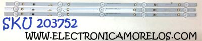 KIT DE LED´S PARA TV SAMSUNG (3 PIEZAS) / NUMERO DE PARTE TAN32044T / TAN32044T V0_01 / E349376HY-AI81075 / 0981-0108-SH04 / 09810108SH04 / MODELO UN32N5300AFXZA VF06