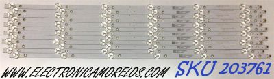 KIT DE LED'S PARA TV ONN (12 PIEZAS) / NUMERO DE PARTE M08-TP65030-0601N-4270A / 210BZ06D0B336BP01S / 00W1PXY4B0YY / 19095 / PANEL TPT650J1-QUBF90.K REV:9WP0B / MODELO ONA65UB19E07